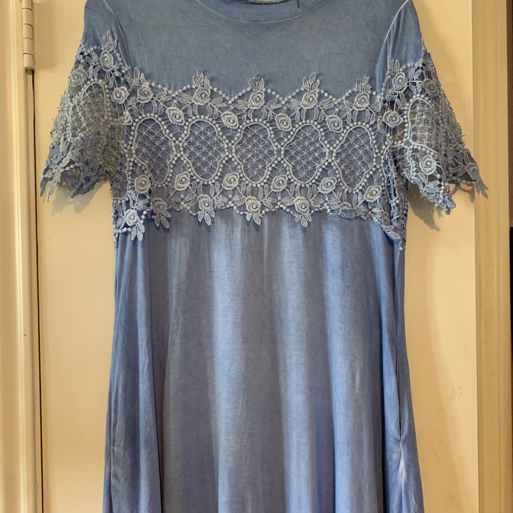 Blue boho skater dress